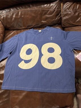 Blue Long-Sleeve '98 Graphic Tee for Men